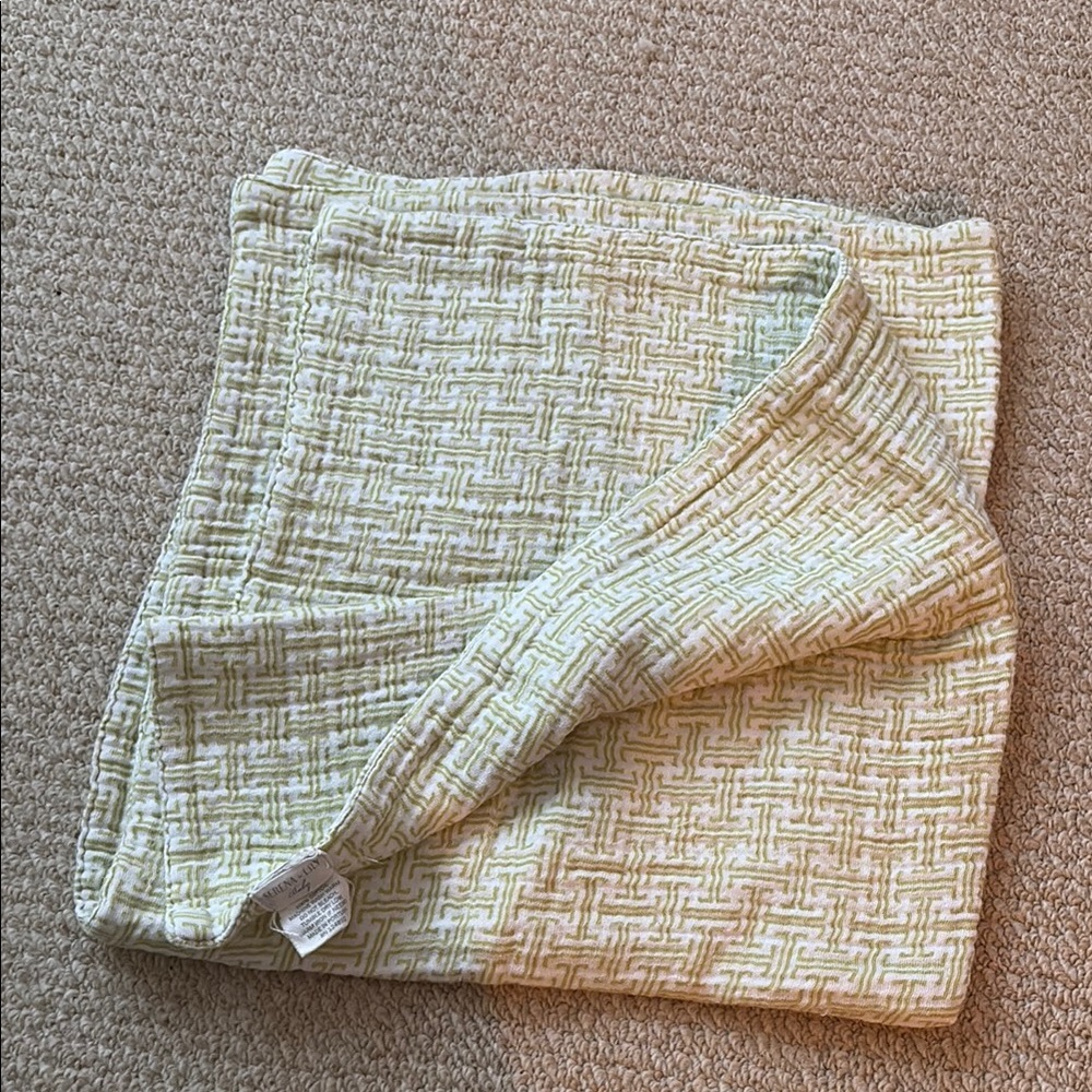 Serena & Lily Textured Green and White Blanket
